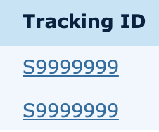 CMS I&A Tracking ID links for pending requests.